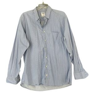 GITMAN BROS Allen Edmonds Striped Button Up Shirt Men's Large 16.5 FLAWS